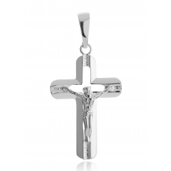 Krzyżyk srebrny ażurowy z Jezusem