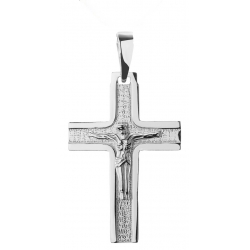 Krzyż duży z Jezusem srebrny