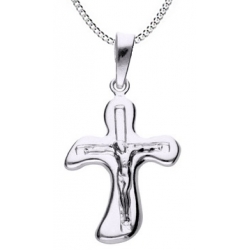 Krzyżyk srebrny z Jezusem