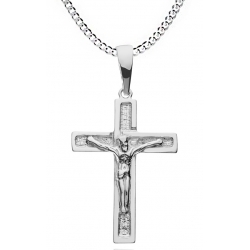 Krzyżyk srebrny z łańcuszkiem 50 cm