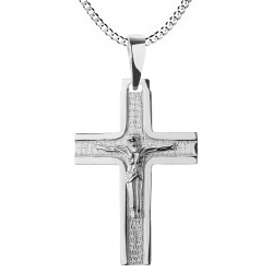Krzyż duży z Jezusem srebrny