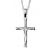Krzyżyk srebrny z łańcuszkiem singapur 50 cm