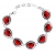 Srebrny komplet biżuterii z czerwonymi cyrkoniami