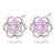 Kolczyki srebrne z różowymi cyrkoniami kwiatki ażurowe
